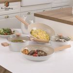 [M.v.Eisenberg] KUCHEN BAUM IH Ceramic Set Series(Frying Pan / Pot) – 18cm Sauce Pan, 20cm Stock Pot, 28cm Wok, 28cm Frying Pan | Non-Stick, Natural Mineral Coating, Induction-Compatible